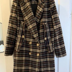 CMEO plaid wool coat sz. Small